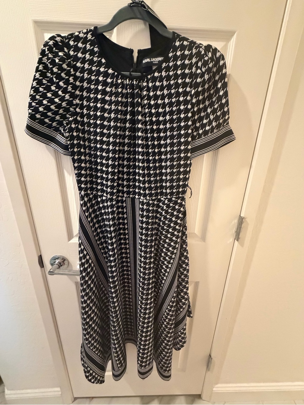 Karl Lagerfeld Black Dress with White Graphic Detail